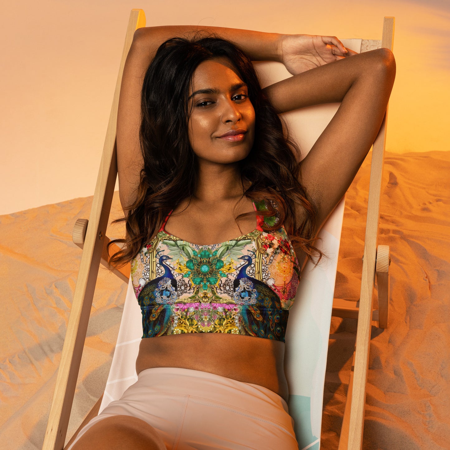 Luxury Print Longline sports bra