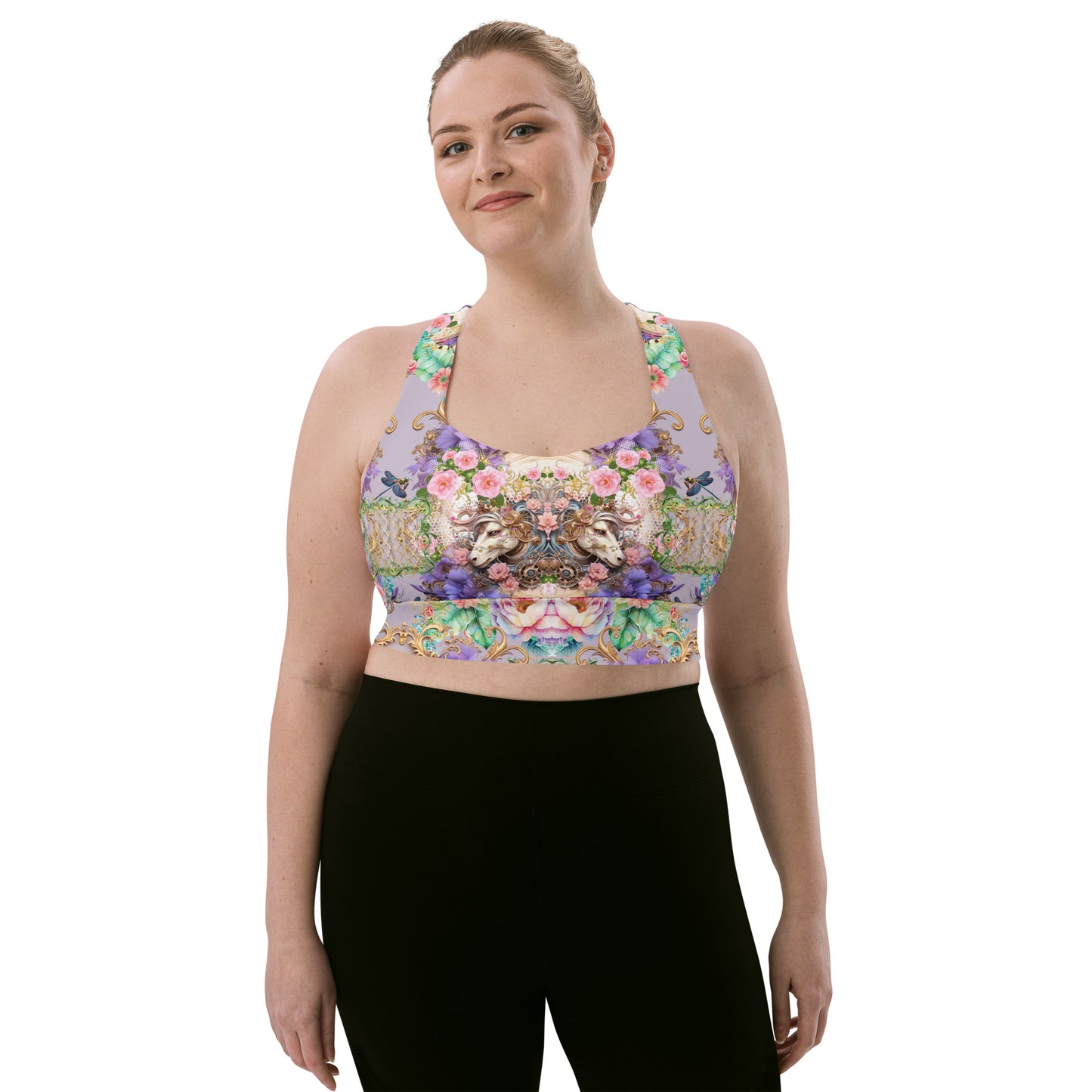 All Over Printed Longline sports bra