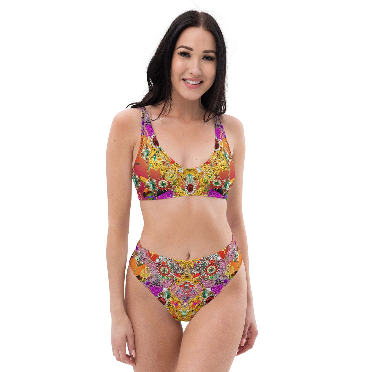 Recycled high-waisted bikini set