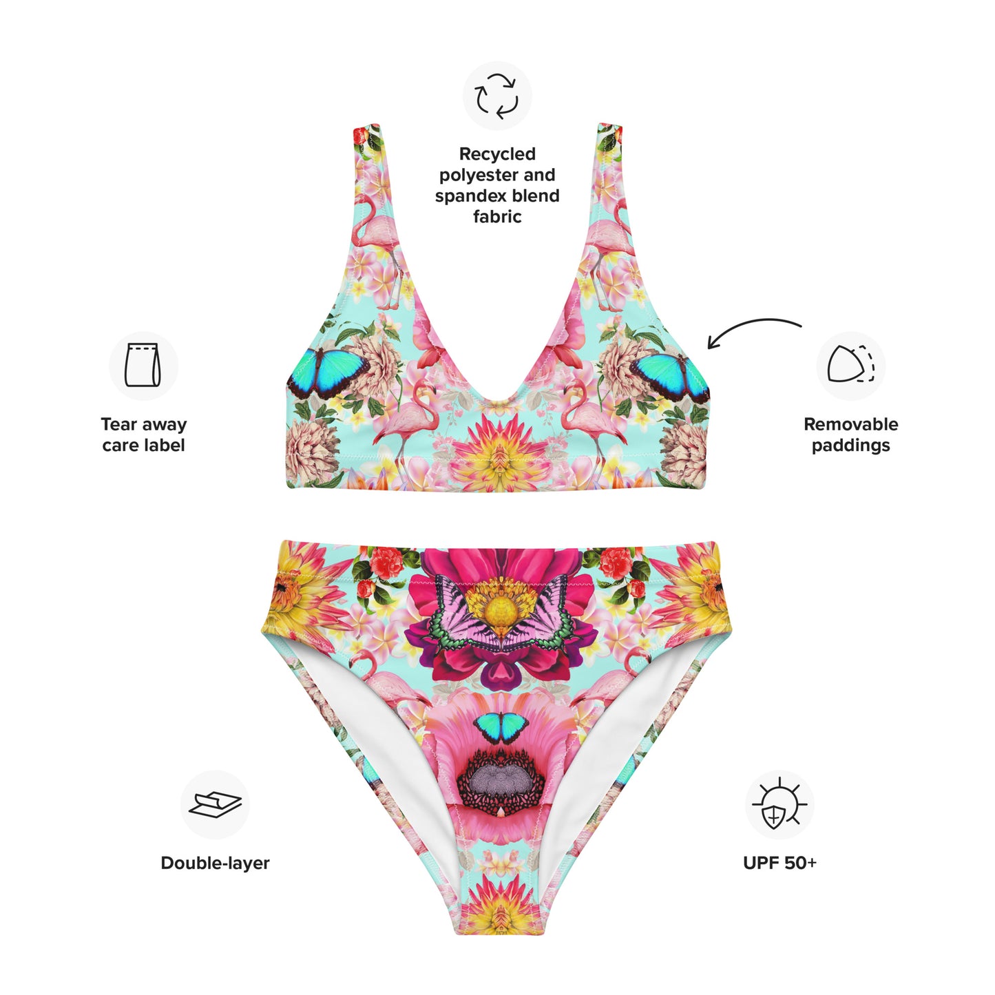 Recycled high-waisted bikini