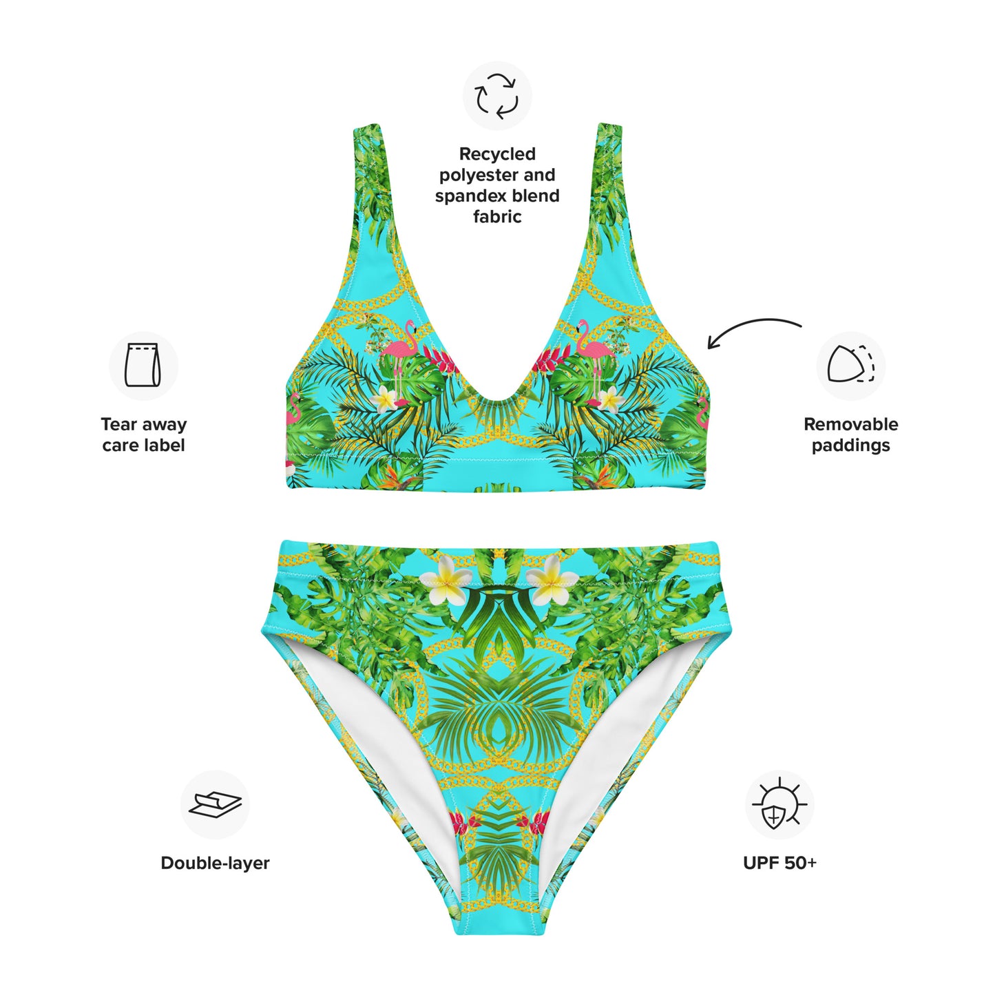 Recycled high-waisted bikini set