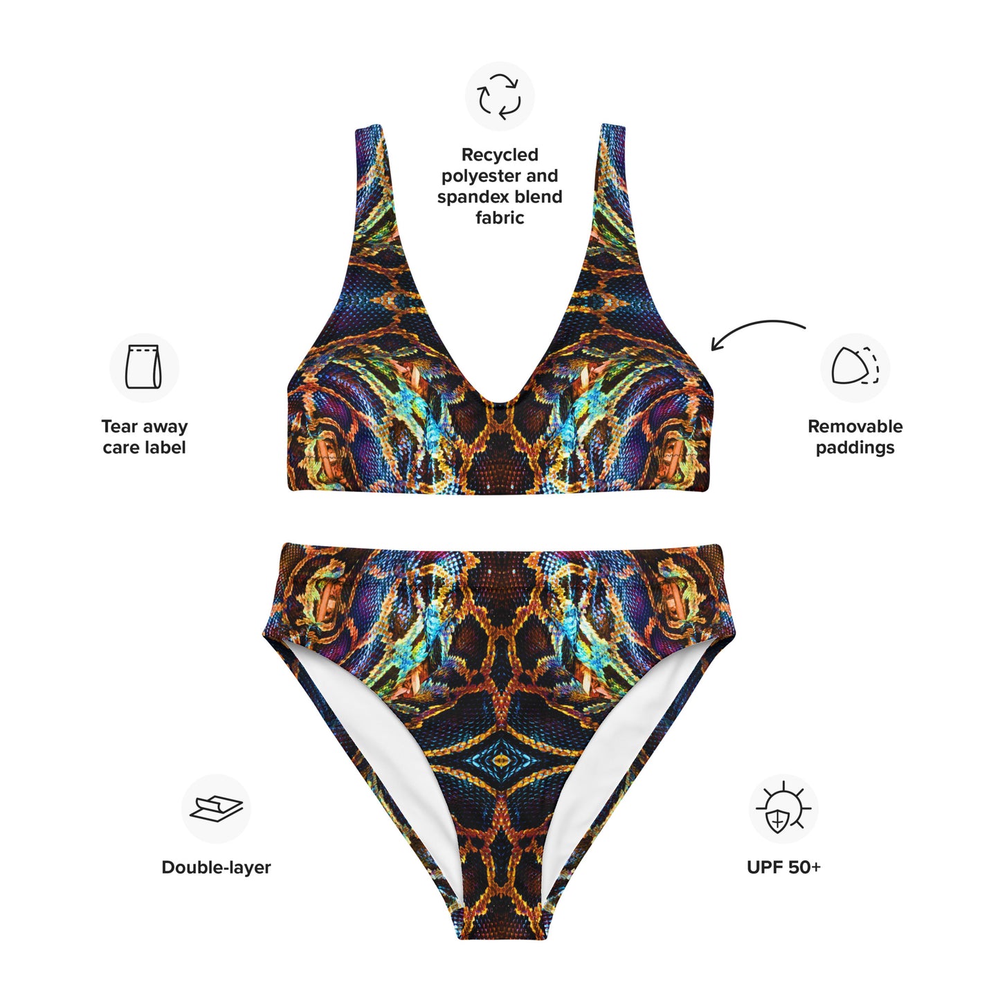 Recycled high-waisted bikini set