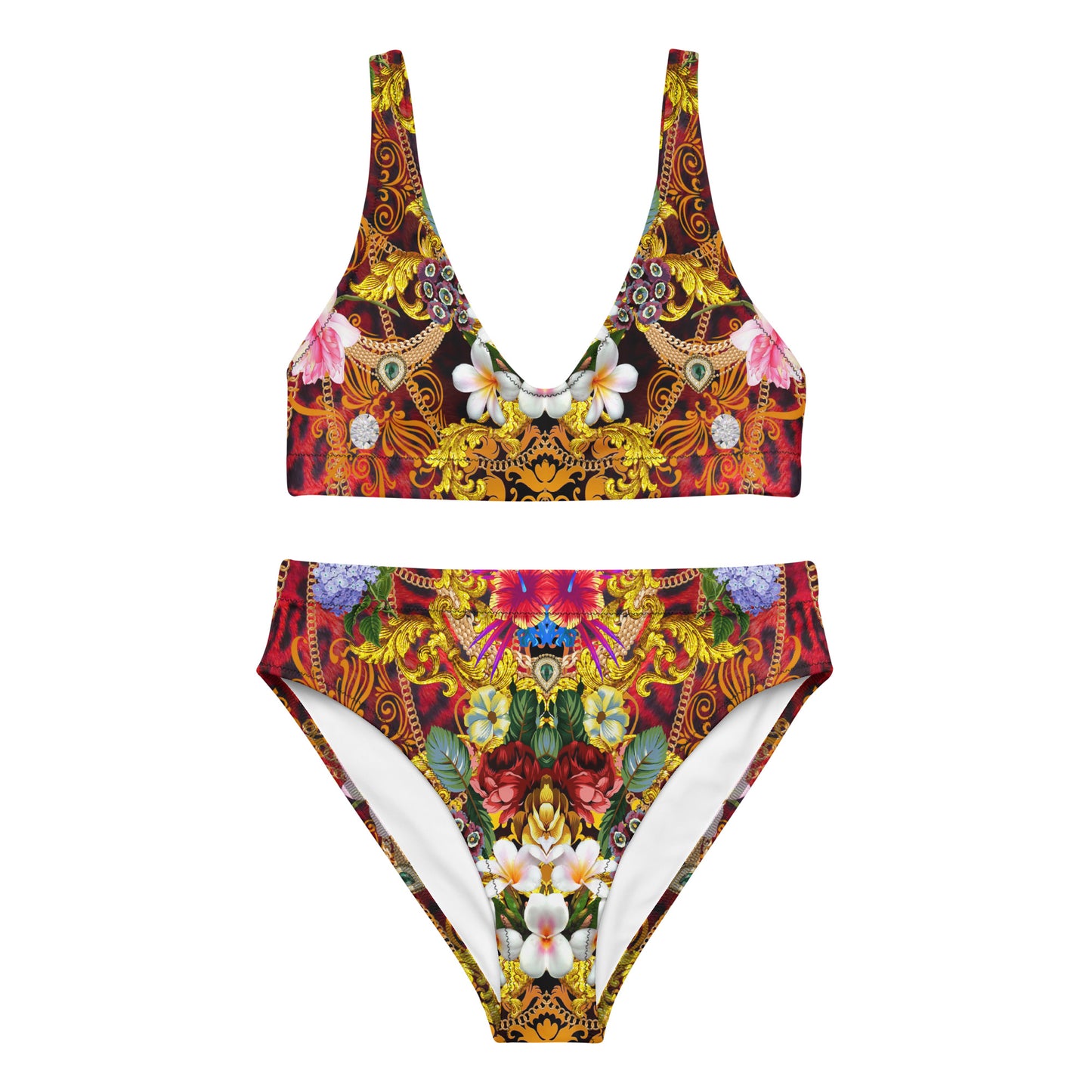 Recycled high-waisted bikini set