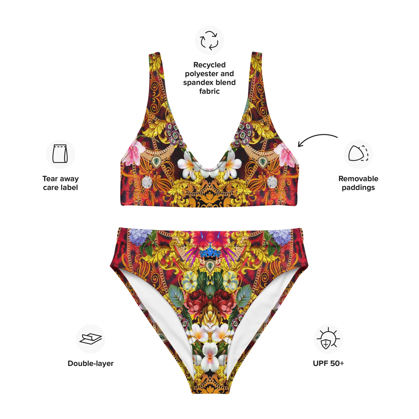 Recycled high-waisted bikini set