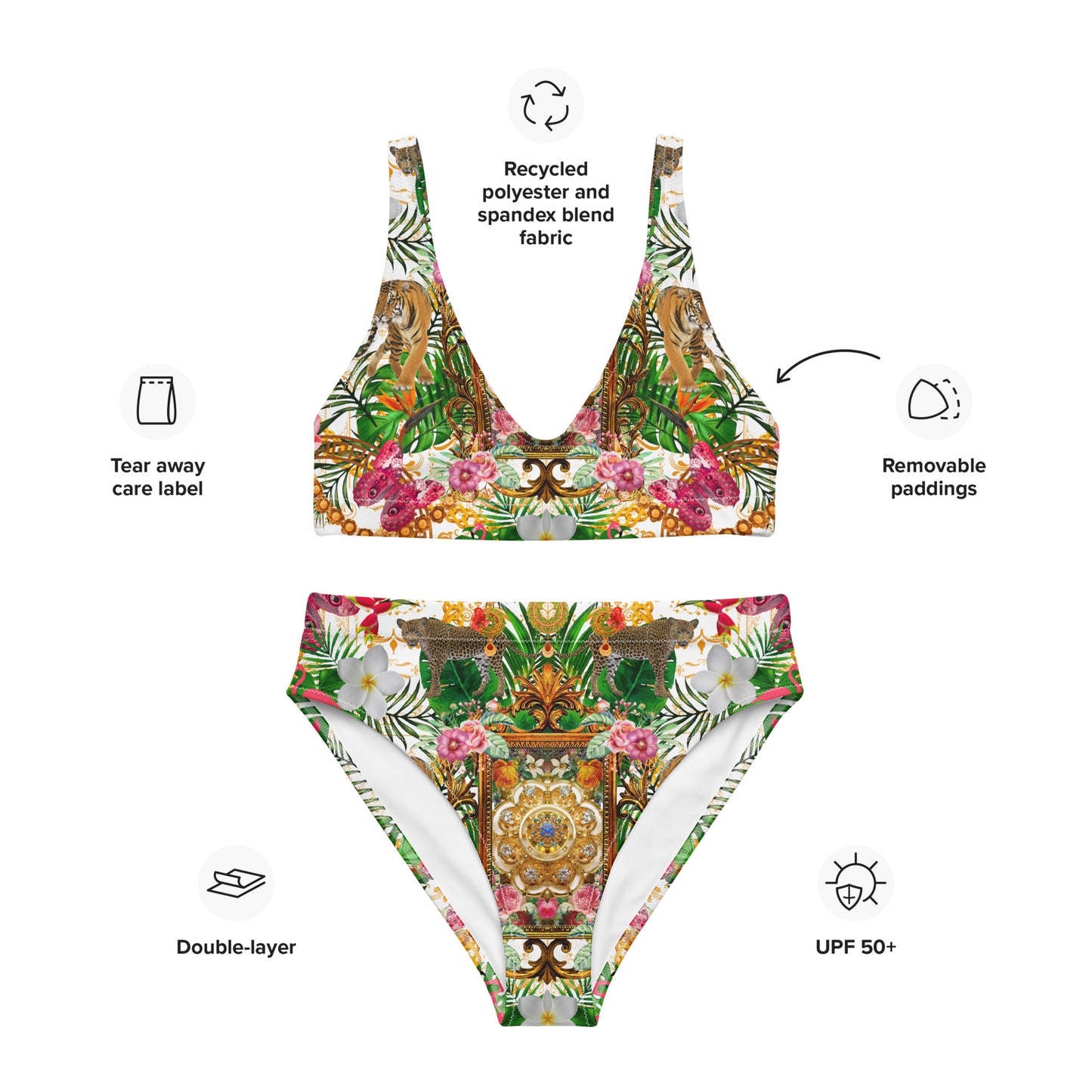 Recycled high-waisted bikini set