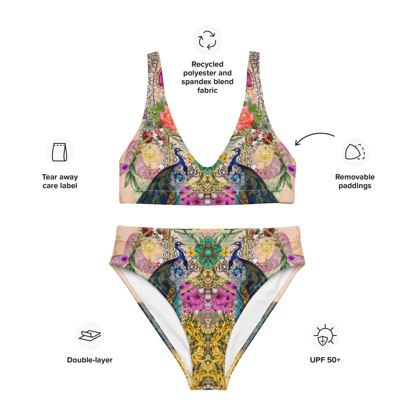 Recycled high-waisted bikini set