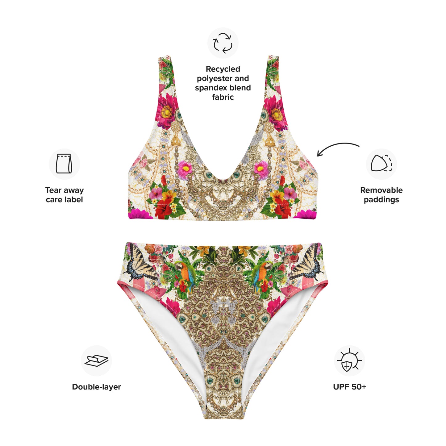 Recycled high-waisted bikini set