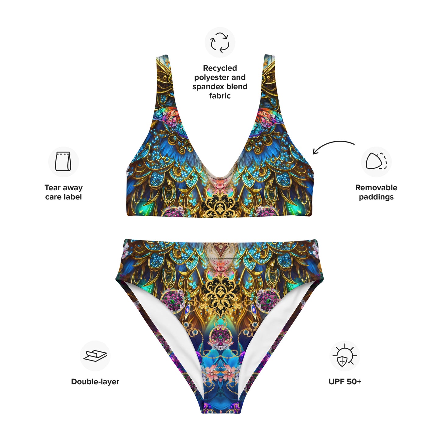 Recycled high-waisted bikini set