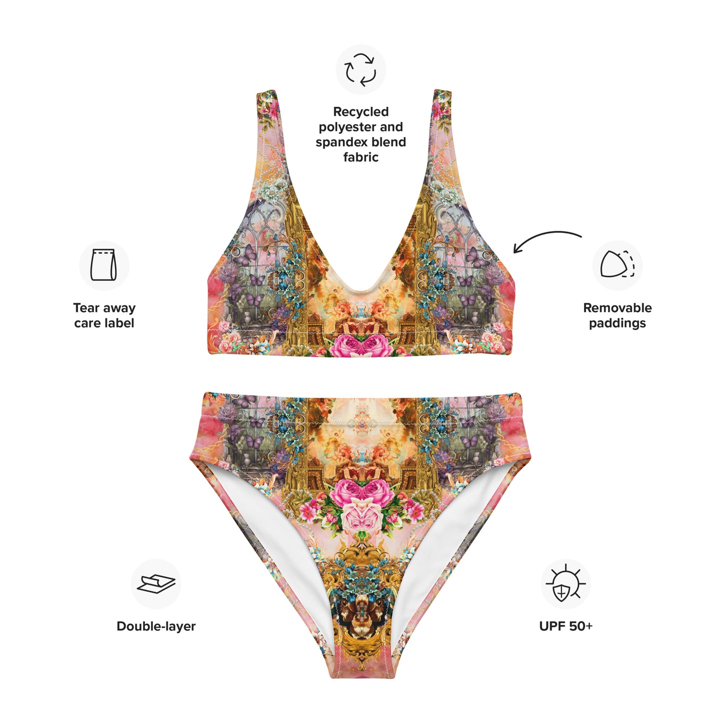 Recycled high-waisted bikini set