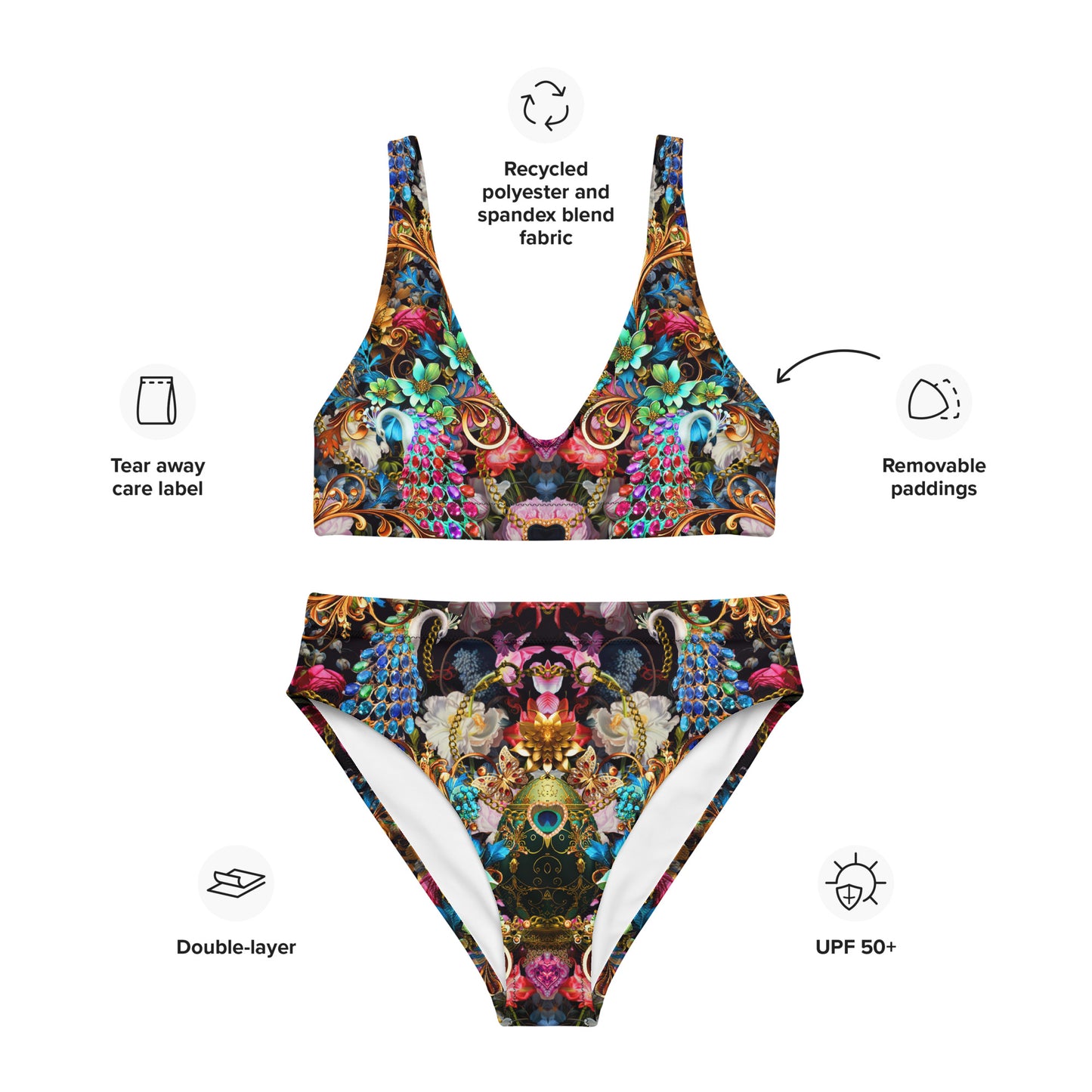 Recycled high-waisted bikini set