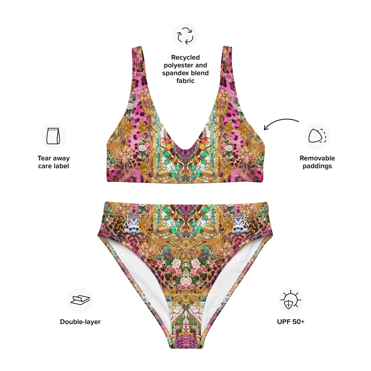 Recycled high-waisted bikini set