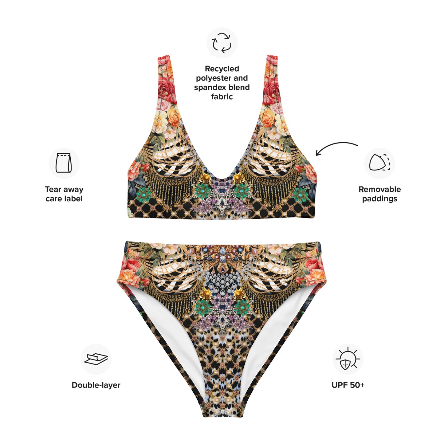 Recycled high-waisted bikini set