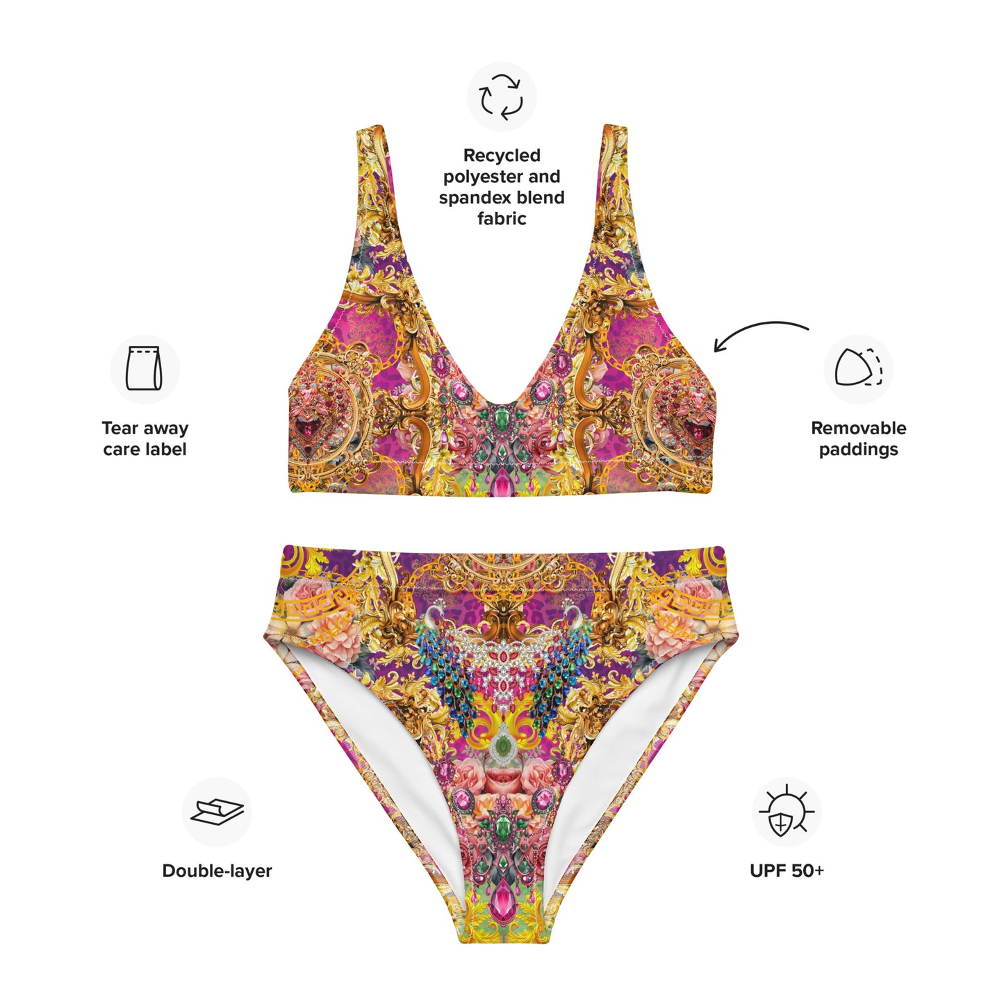 Recycled high-waisted bikini set