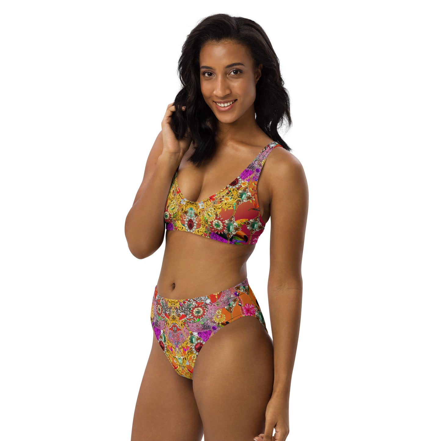 Recycled high-waisted bikini set