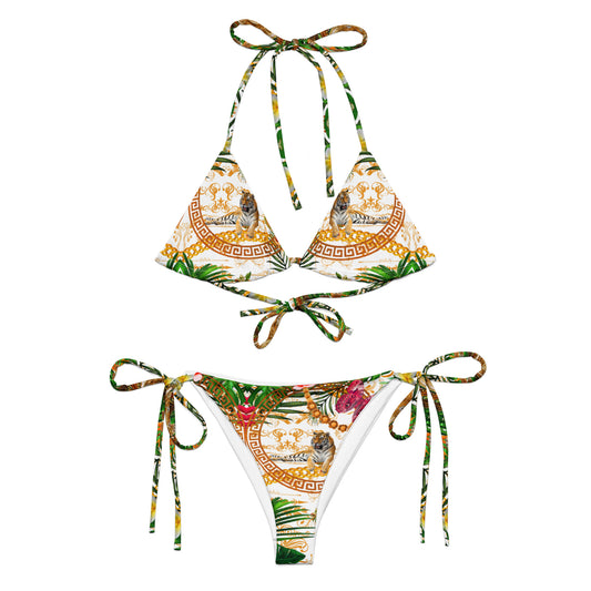 All-over print recycled string bikini