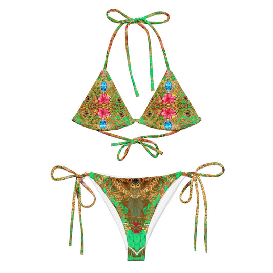 All-over print recycled string bikini