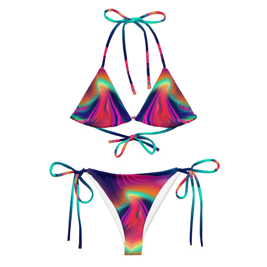 All-over print recycled string bikini