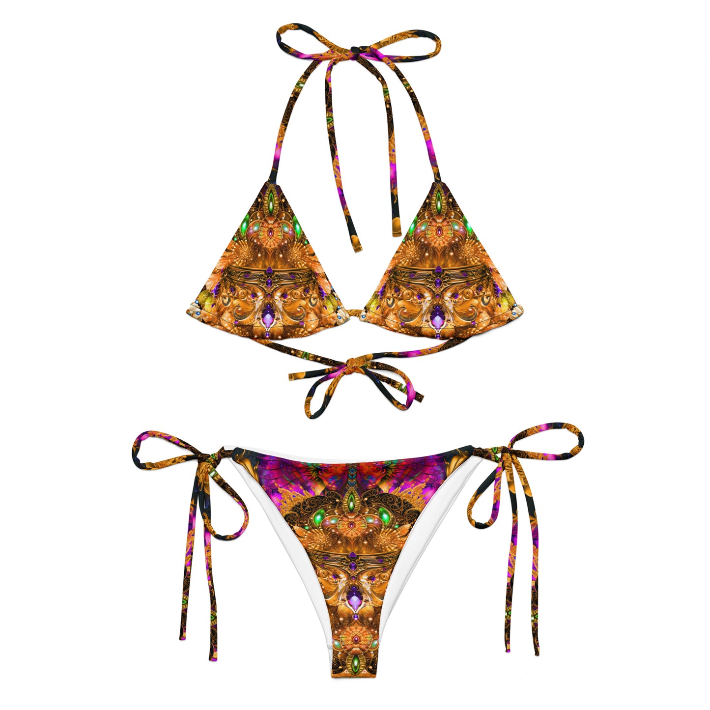 All-over print recycled string bikini set