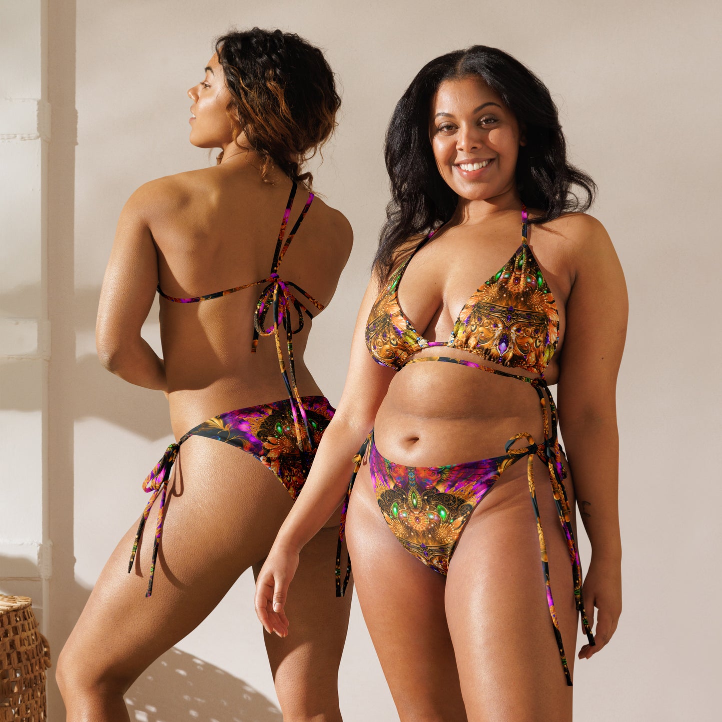 All-over print recycled string bikini set