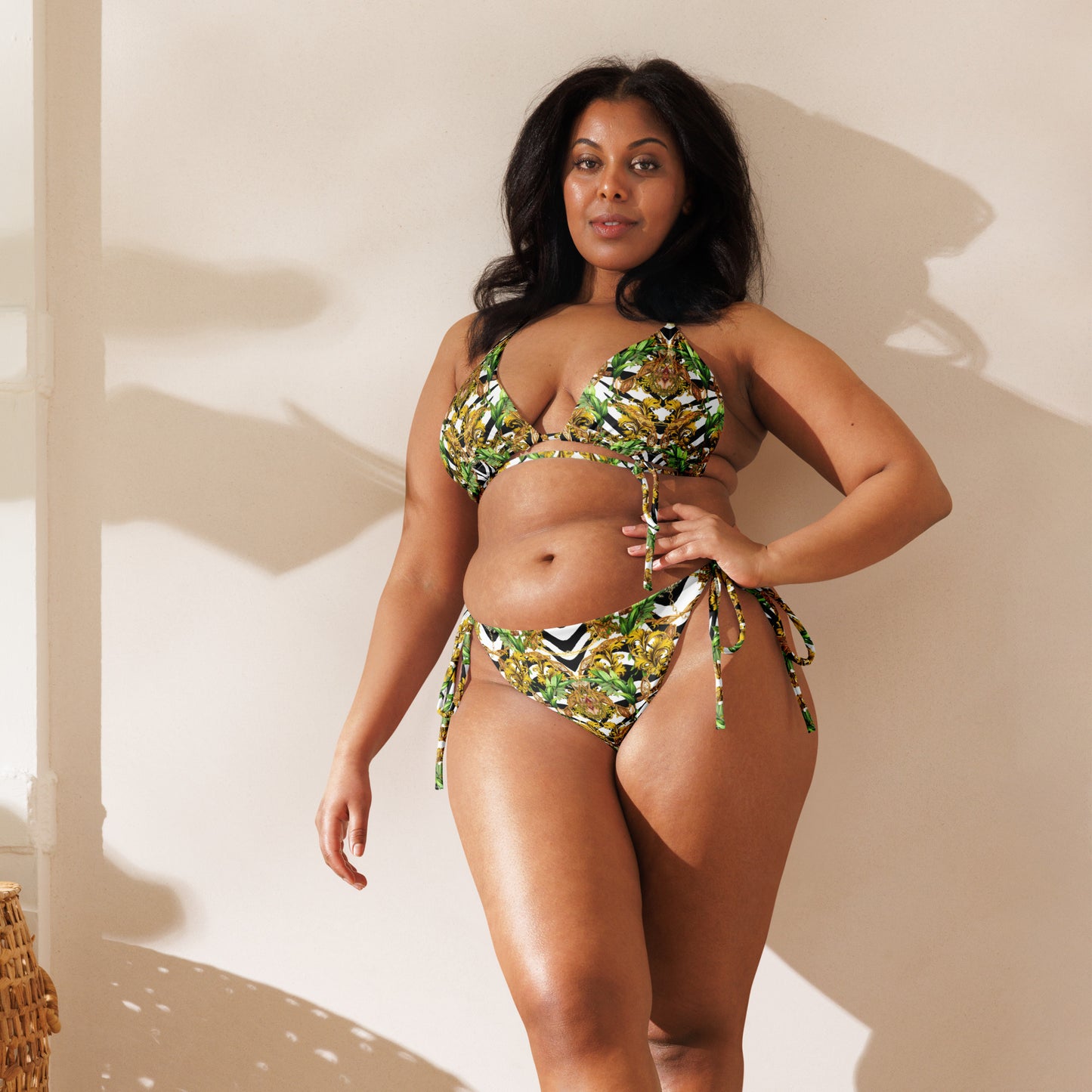 All-over print recycled string bikini set