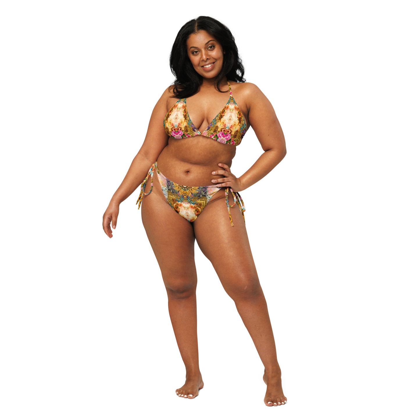 All-over print recycled string bikini set