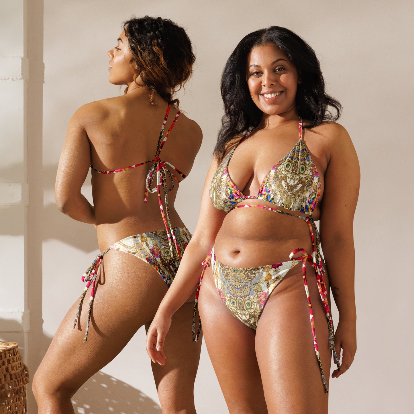 All-over print recycled string bikini set