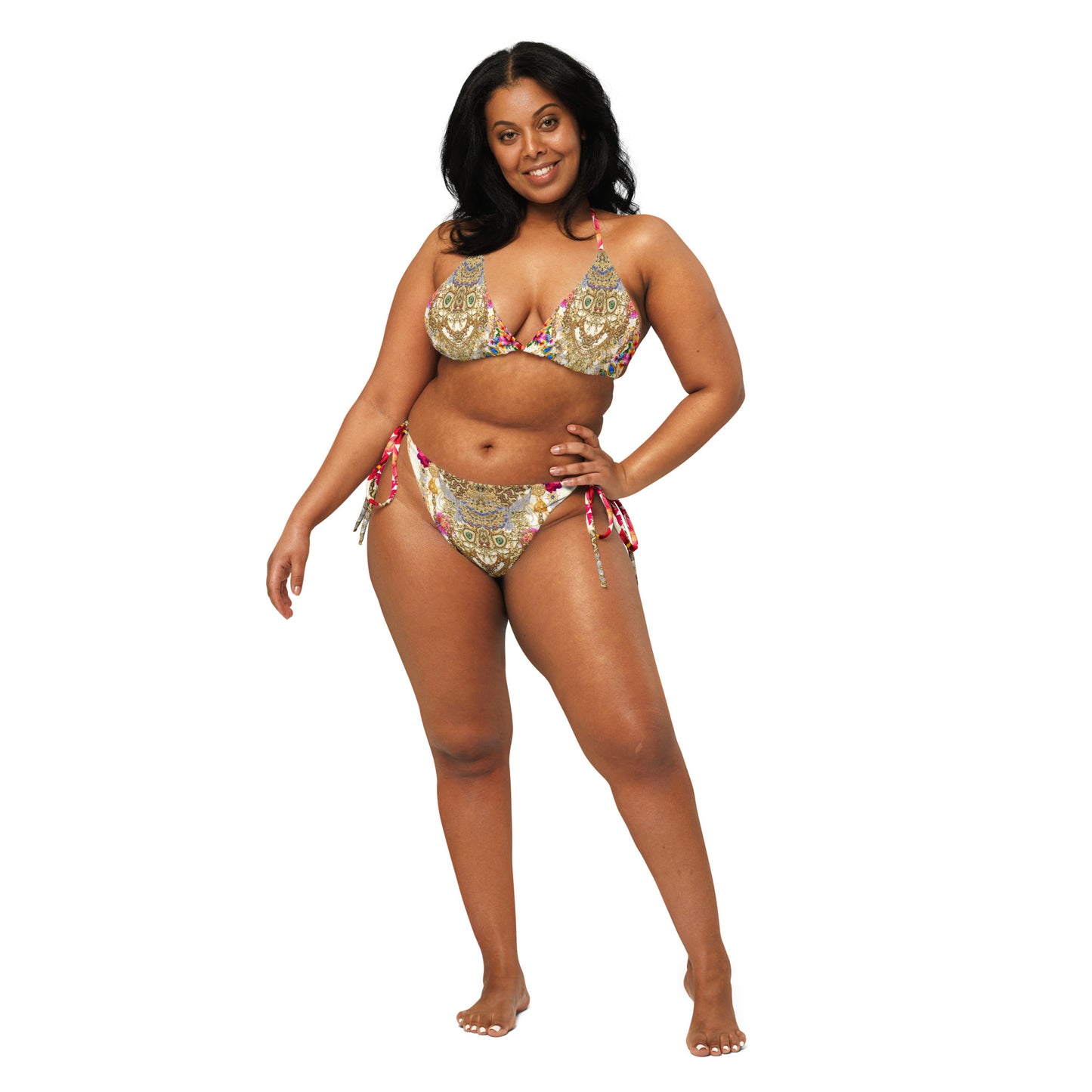 All-over print recycled string bikini set