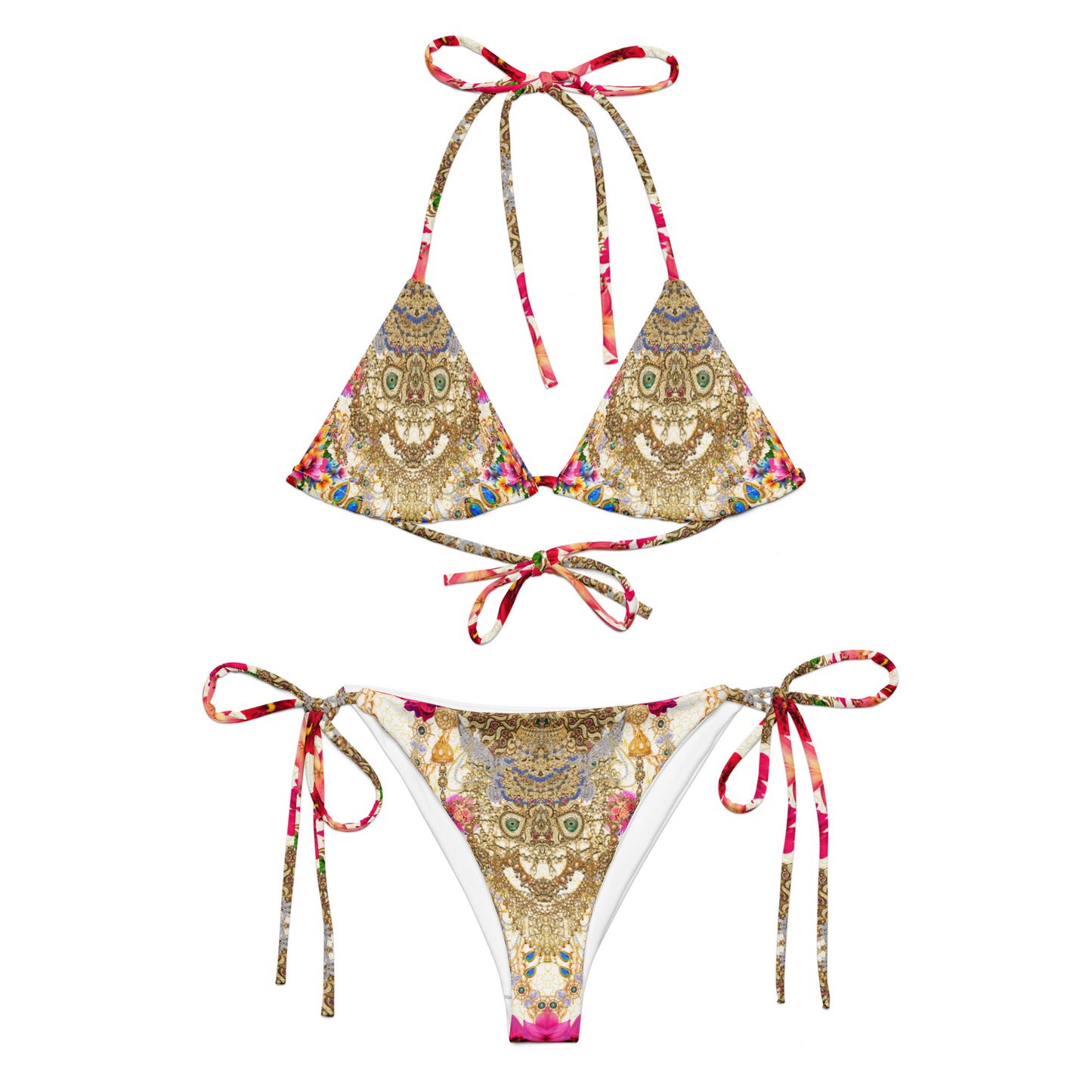 All-over print recycled string bikini set