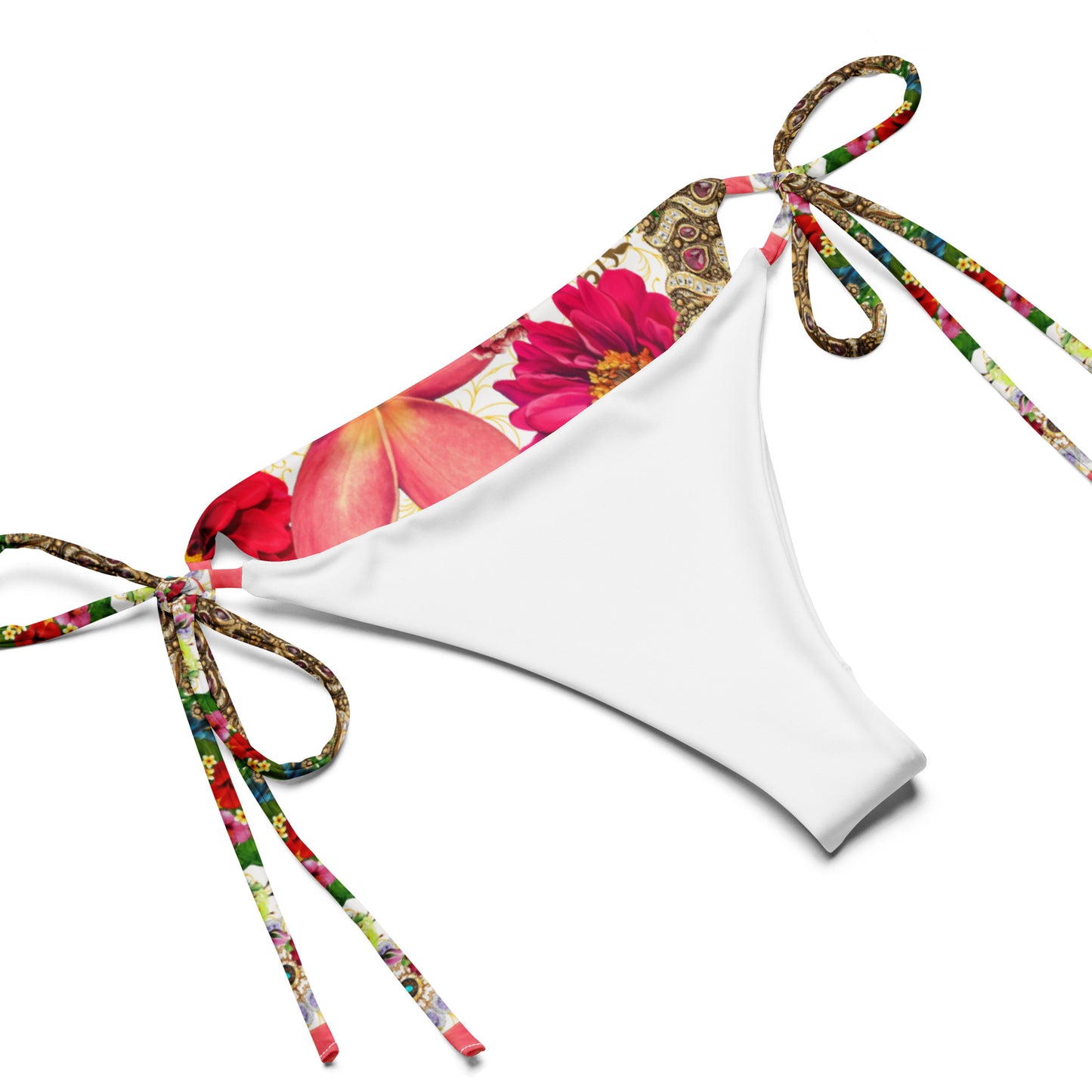 All-over print recycled string bikini