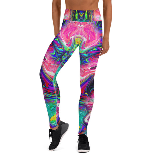 Abstract Printed High Wasit Yoga Leggings