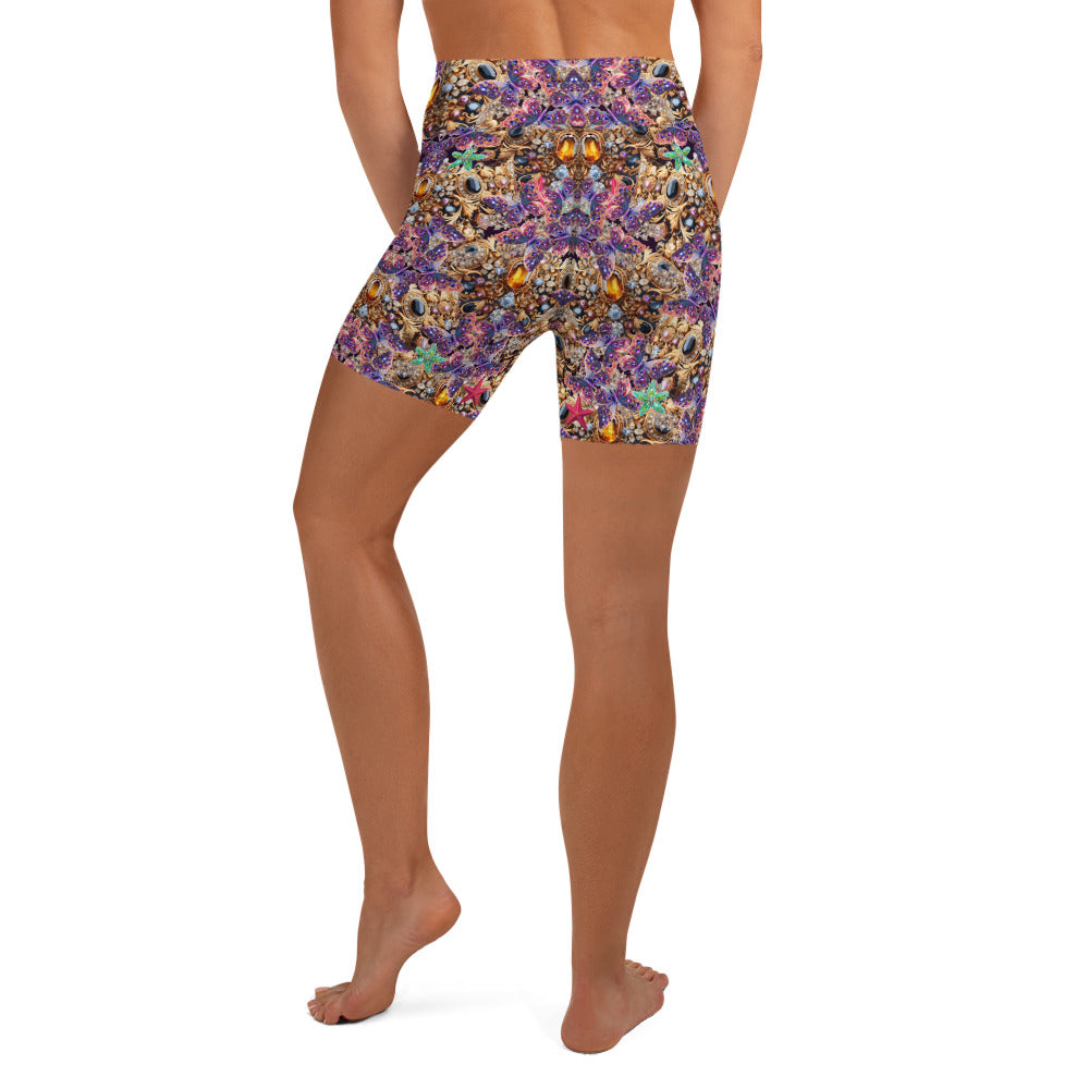 All Over Print High waist Yoga Shorts