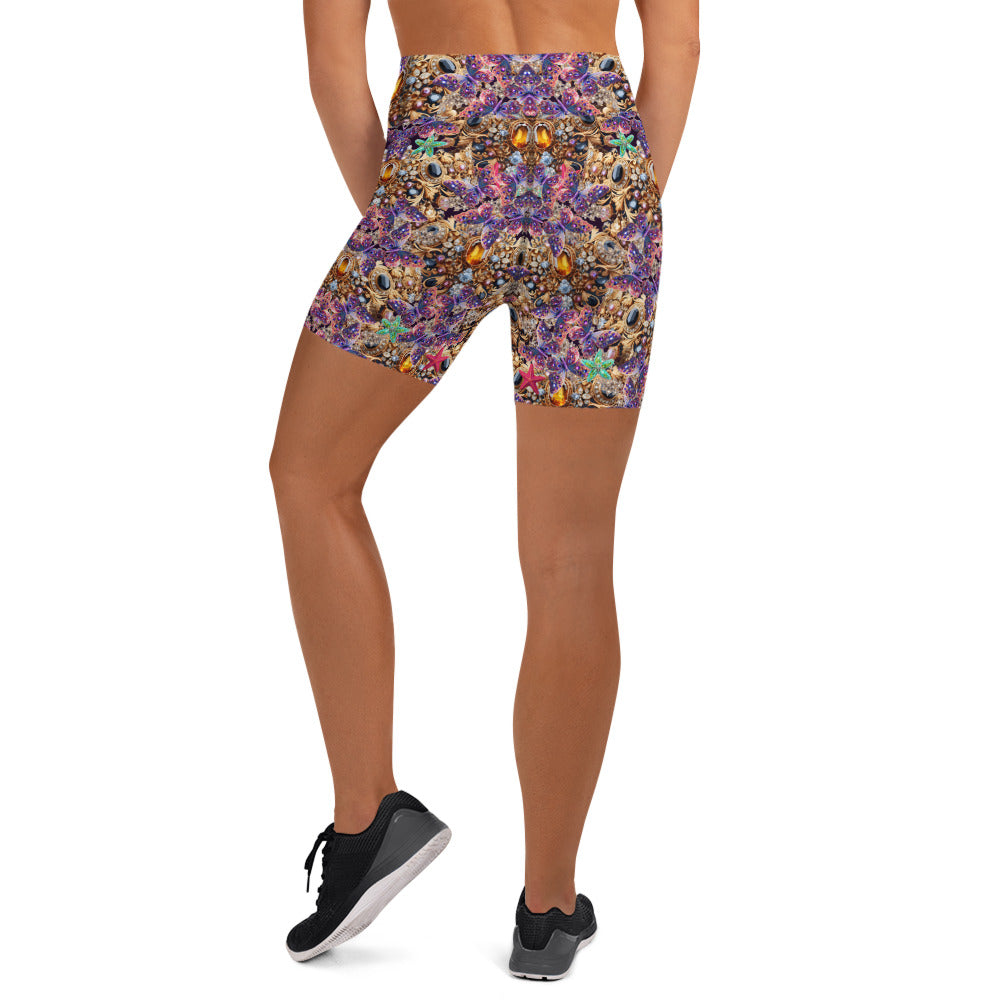 All Over Print High waist Yoga Shorts