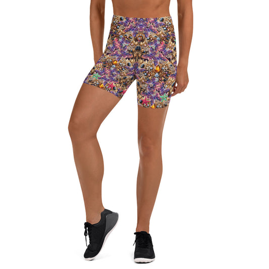 All Over Print High waist Yoga Shorts