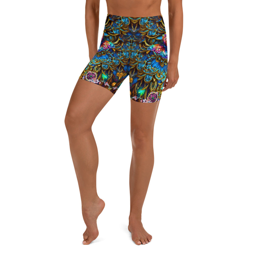 All Over Print High Waist Yoga Shorts