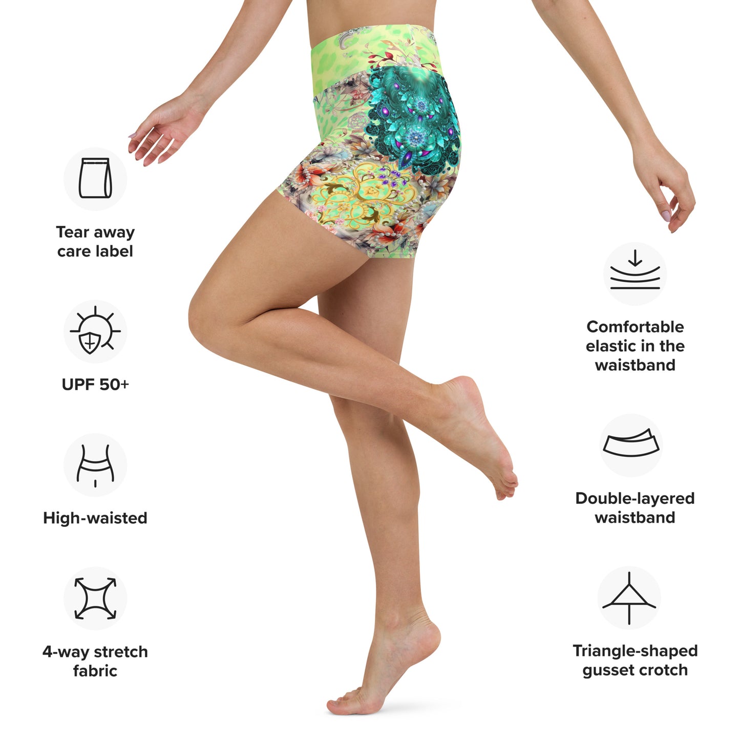 All Printed Over Yoga Shorts