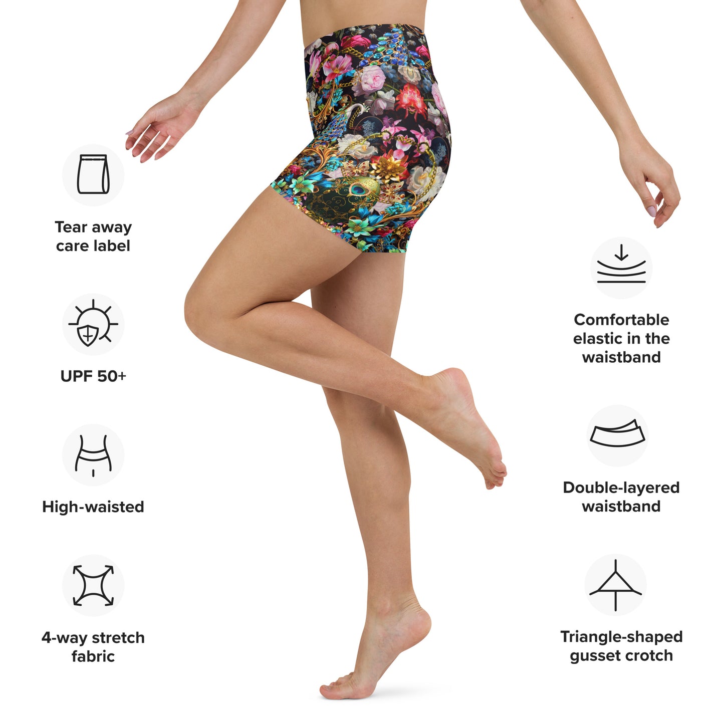 All Over Printed Yoga Shorts