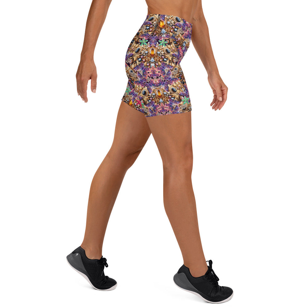 All Over Print High waist Yoga Shorts